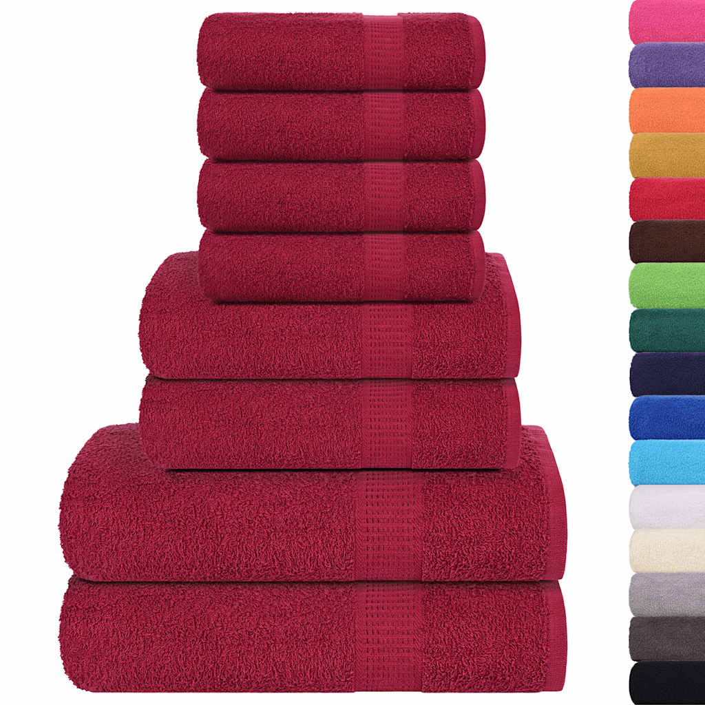 Set ručnika FROGN od 8 dijelova bordo 360 g/m²