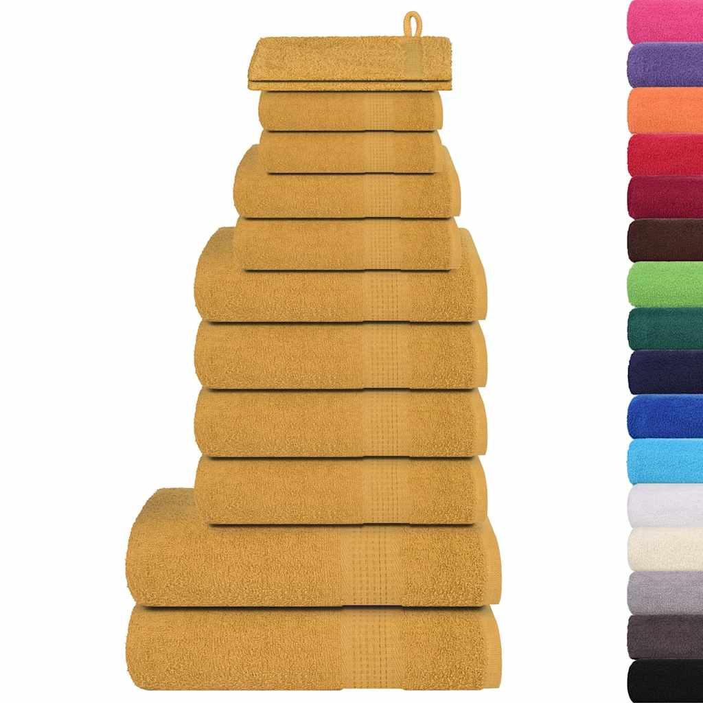 Set ručnika FROGN od 12 dijelova zlatne boje 360 g/m²