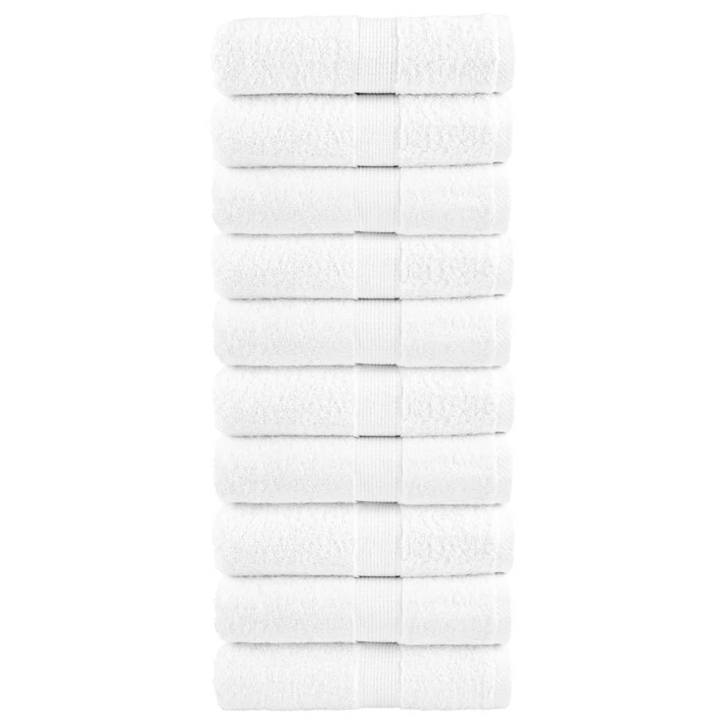Premium ručnici za goste SOLUND 10 kom. Bijeli 30x50 cm 600 g/m²