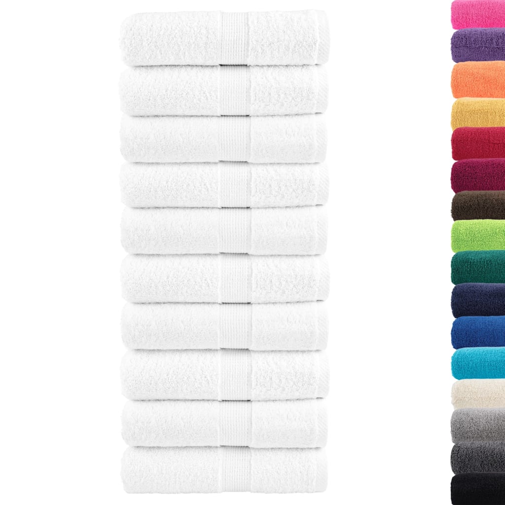 Premium ručnici za goste SOLUND 10 kom. Bijeli 30x50 cm 600 g/m²