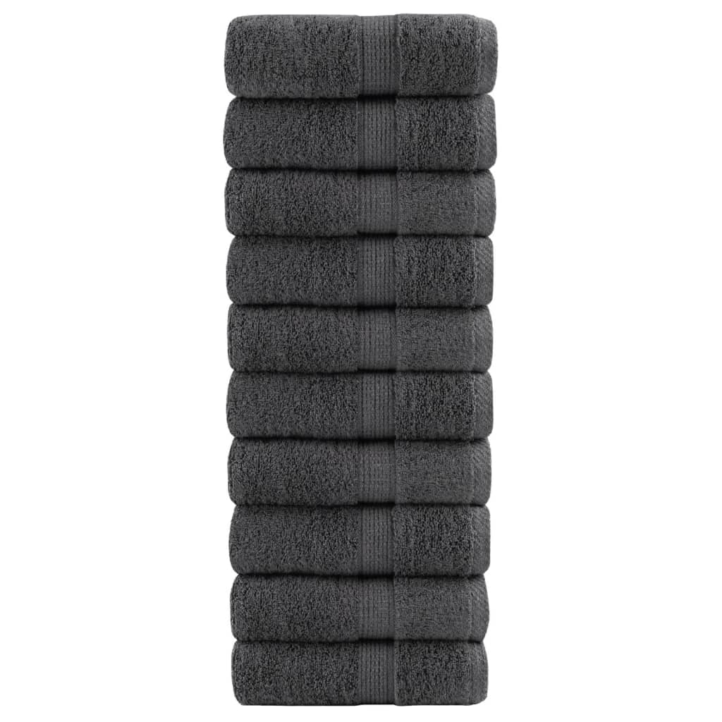 Premium ručnici za pranje SOLUND 10 kom antracit 30x30 cm 600 g/m²