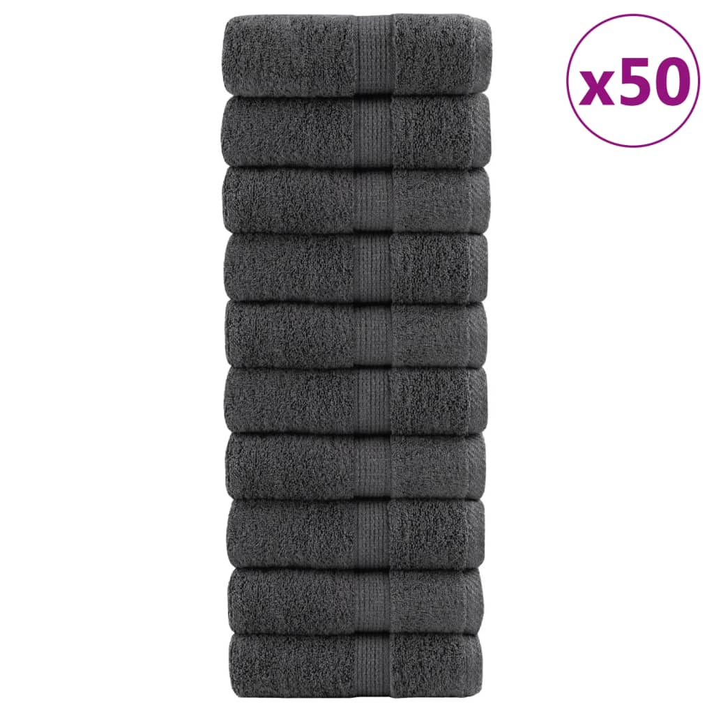 Premium ručnici za pranje SOLUND 50 kom antracit 30x30 cm 600 g/m²