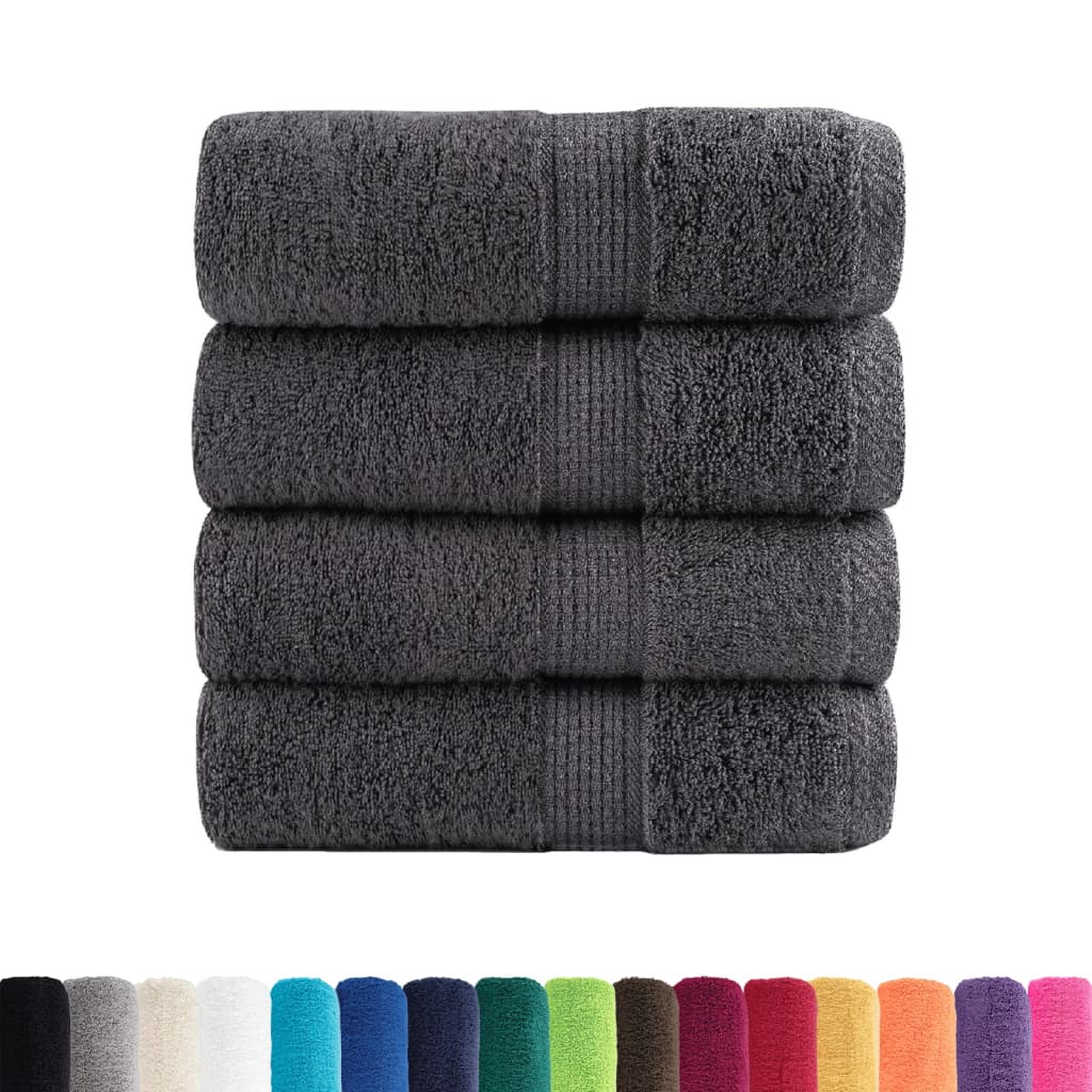 Premium ručnici za goste SOLUND 4 kom. antracit 30x50 cm 600 g/m²