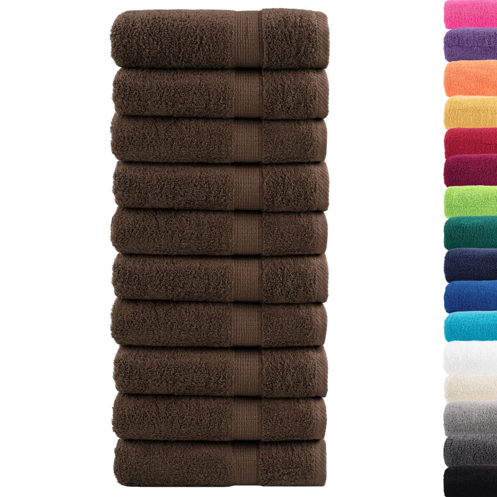 Ručnici za ruke SOLUND 10 kom smeđi 50 x 100 cm 600 gsm