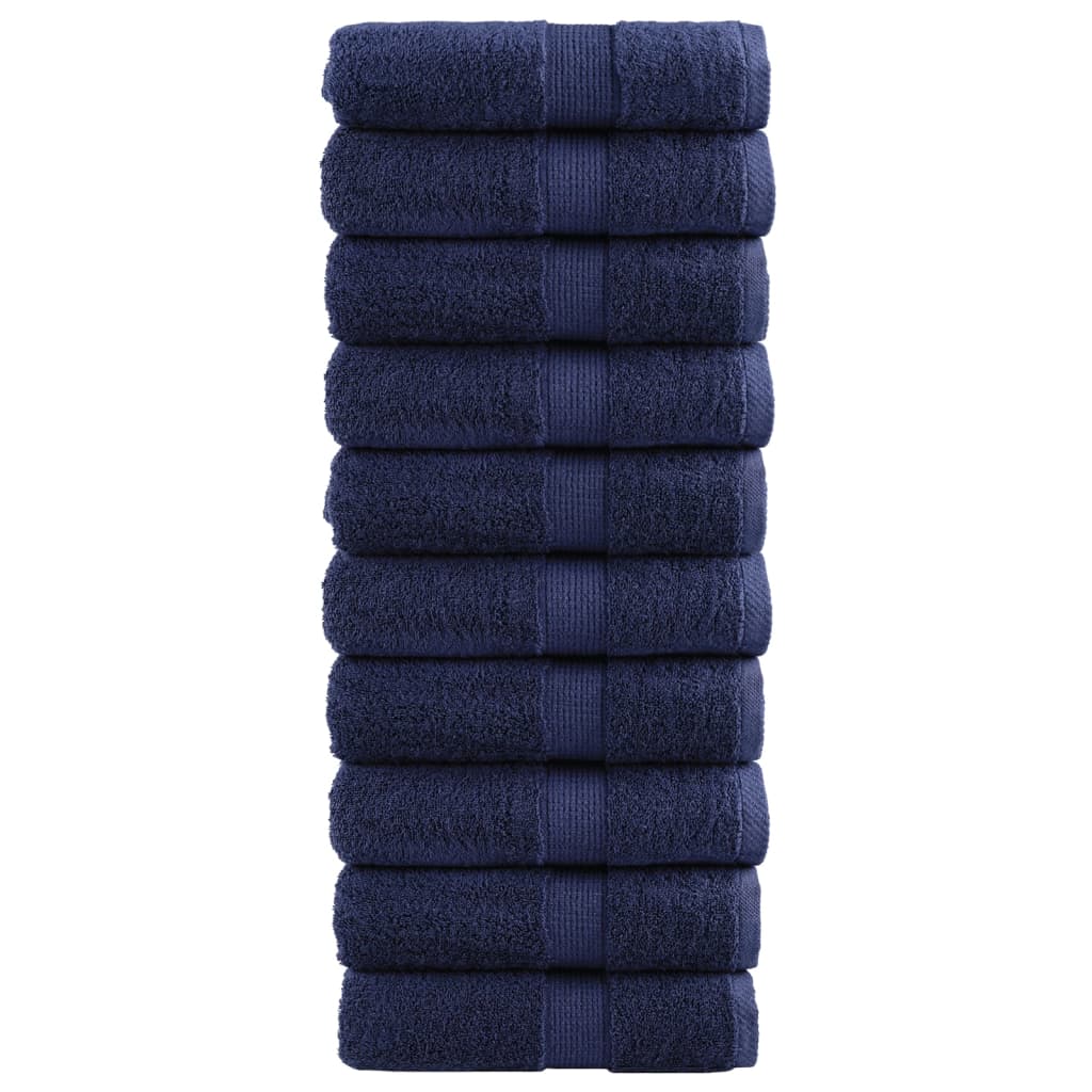 Premium ručnici za pranje SOLUND 10 kom tamnoplave boje 30x30 cm 600 g/m²