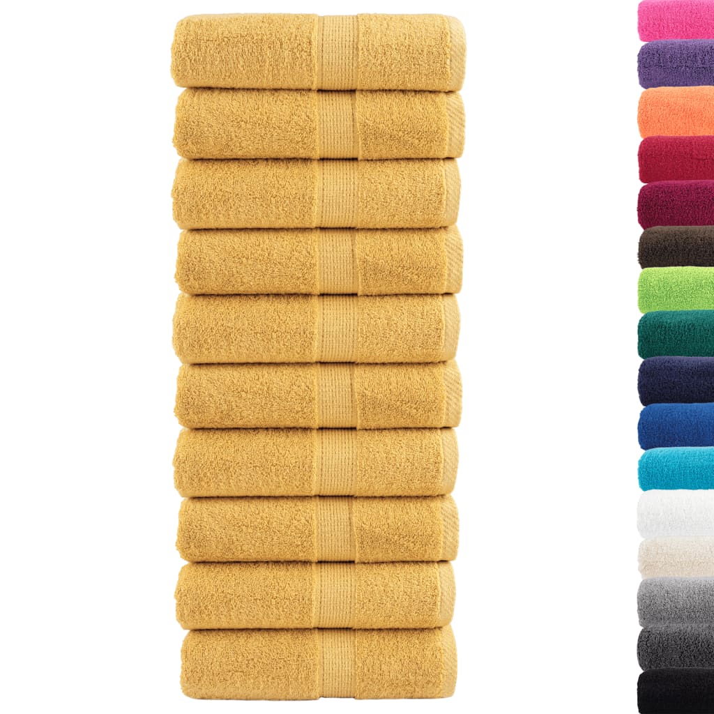 Premium ručnici za pranje SOLUND 10 kom zlatni 30x30 cm 600 g/m²