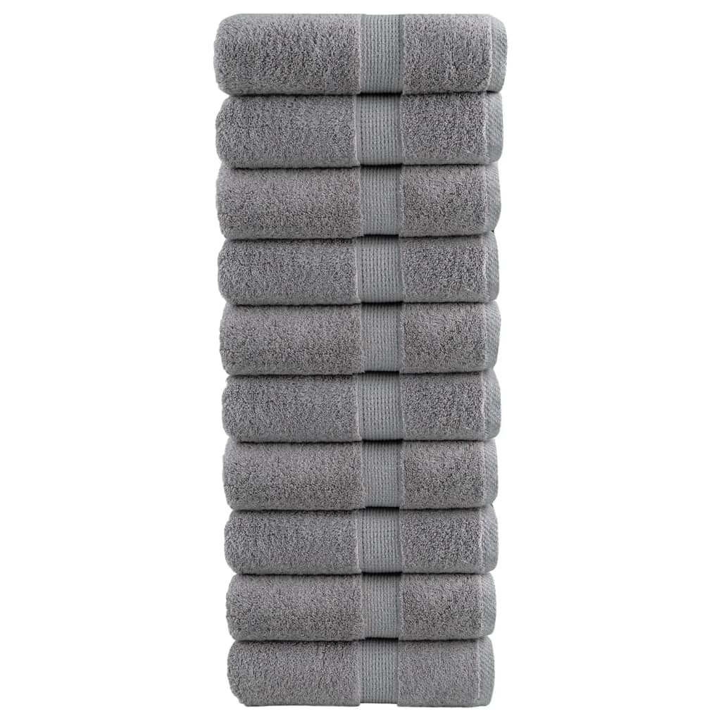 Premium ručnici za pranje SOLUND 10 kom. sive 30x30 cm 600 g/m²
