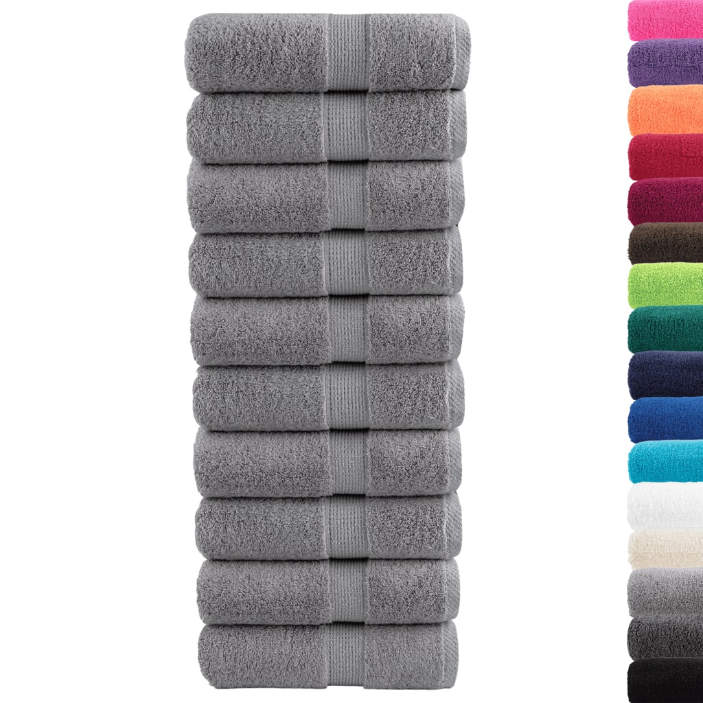 Premium ručnici za pranje SOLUND 10 kom. sive 30x30 cm 600 g/m²