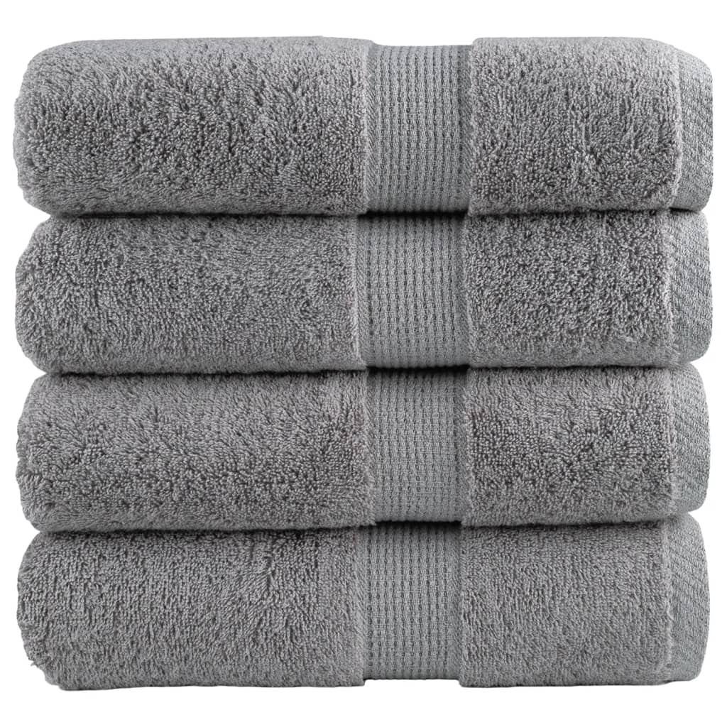 Premium ručnici za goste SOLUND 4 kom. sive 30x50 cm 600 g/m²