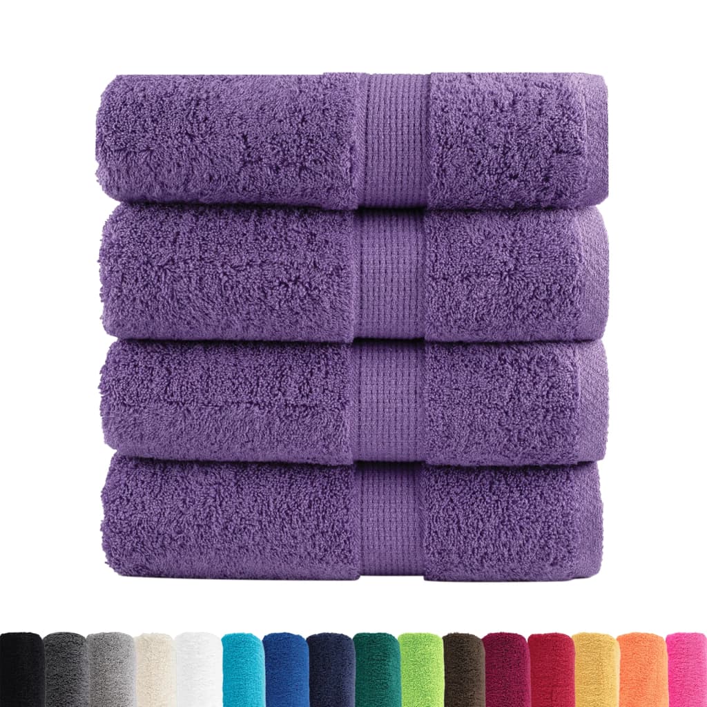 Premium ručnici za pranje SOLUND 4 kom. ljubičaste 30x30 cm 600 g/m²
