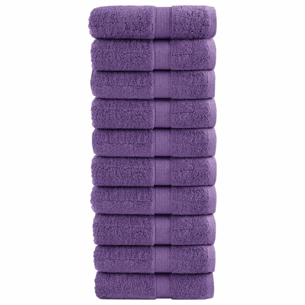 Premium ručnici za goste SOLUND 10 kom. ljubičasti 30x50 cm 600 g/m²