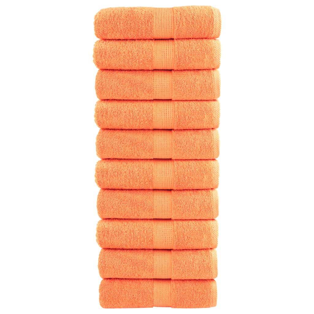 Premium ručnici za goste SOLUND 10 kom. narančaste boje 30x50 cm 600 g/m²