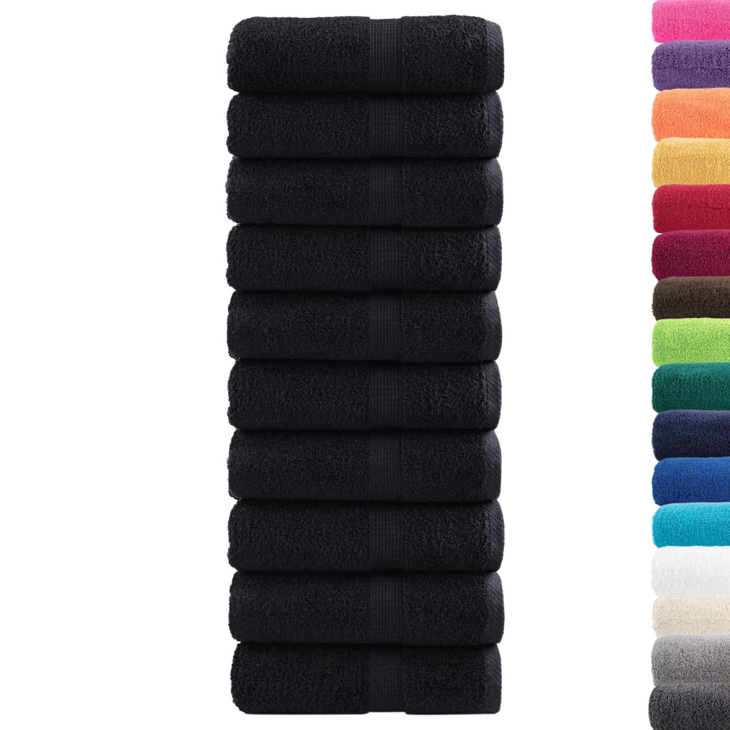 Premium ručnici za pranje SOLUND 10 kom. crni 30x30 cm 600 g/m²
