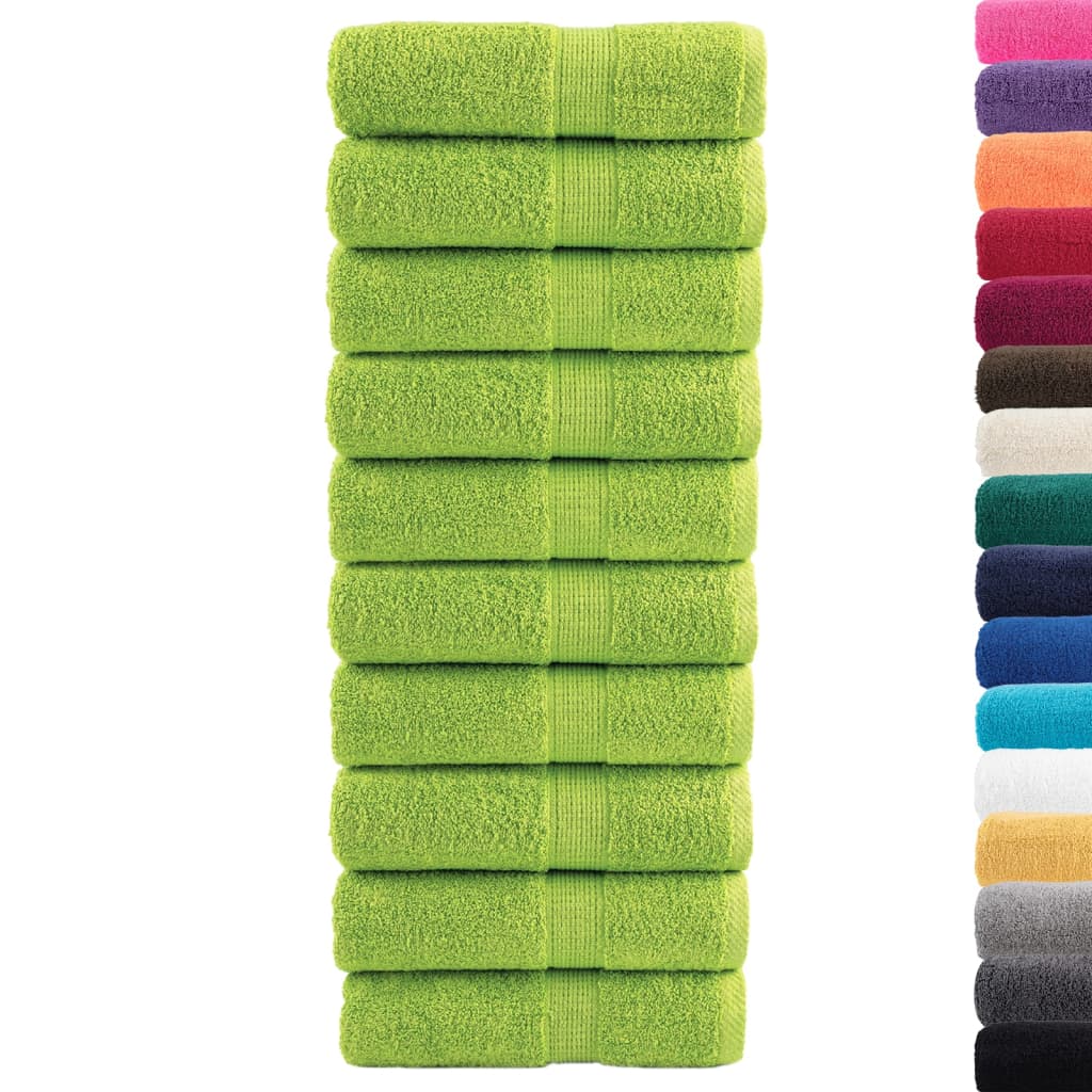 Premium ručnici za pranje SOLUND 10 kom. boje jabuke 30x30 cm 600 g/m²