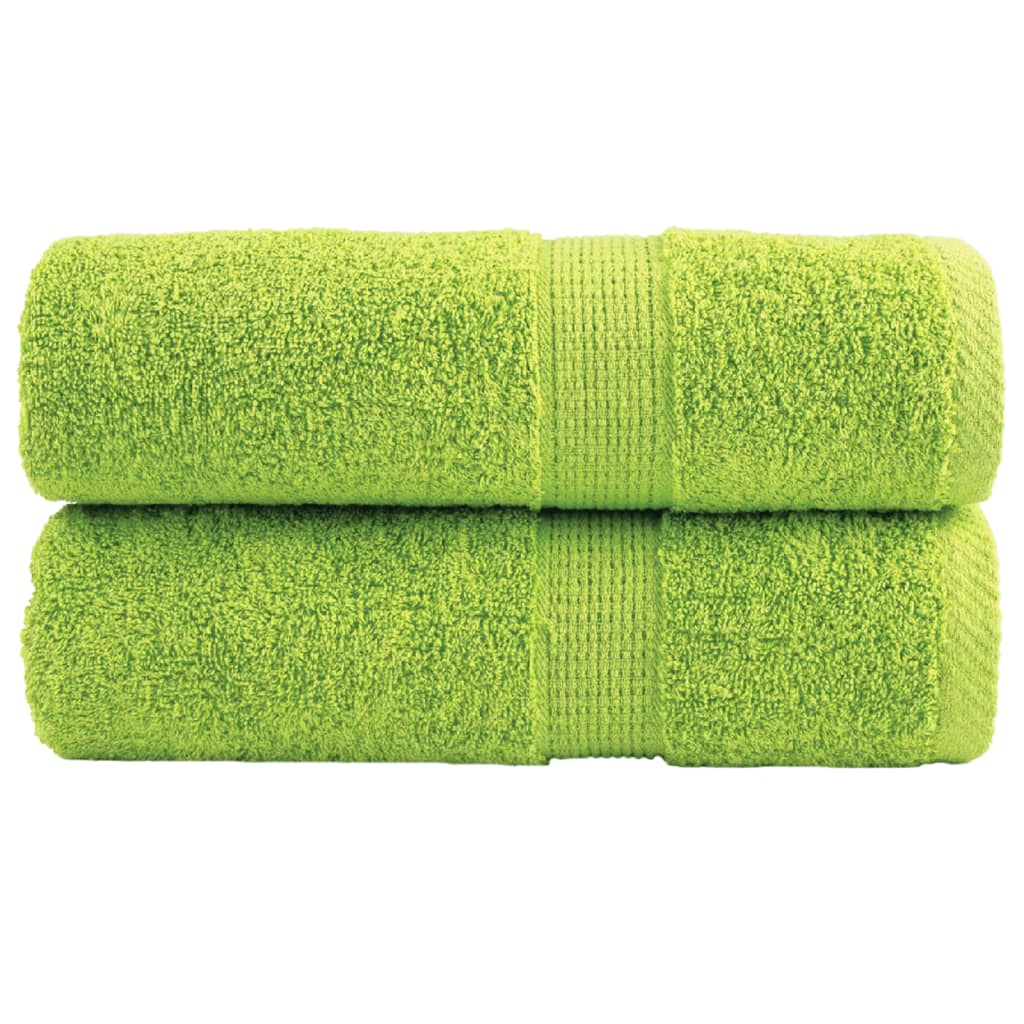 Premium ručnici za goste SOLUND 2 kom. zelene boje jabuke 30x50 cm 600 g/m²