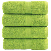 Premium ručnici za goste SOLUND 4 kom. zelene boje jabuke 30x50 cm 600 g/m²