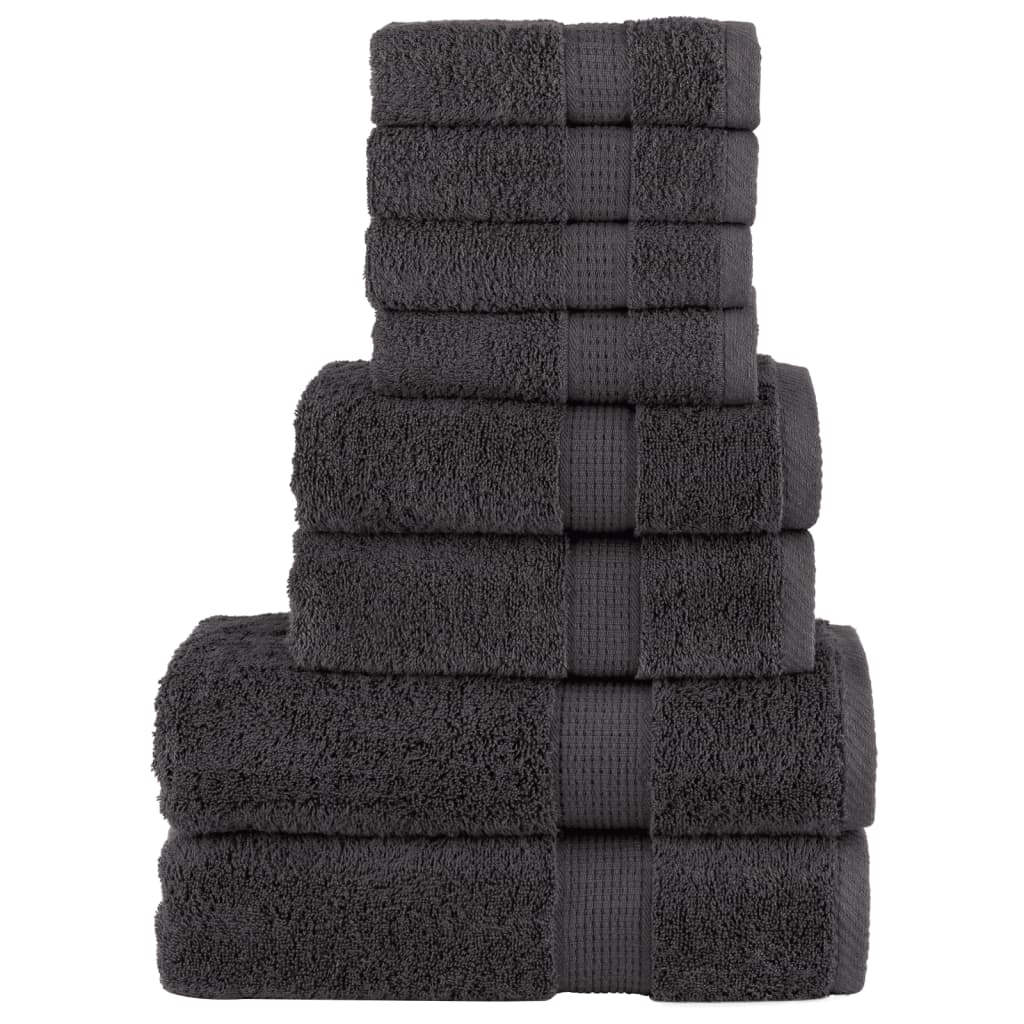 8-dijelni vrhunski set ručnika SOLUND antracit 600 gsm