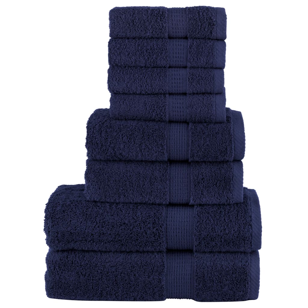 8-dijelni vrhunski set ručnika SOLUND modri 600 gsm