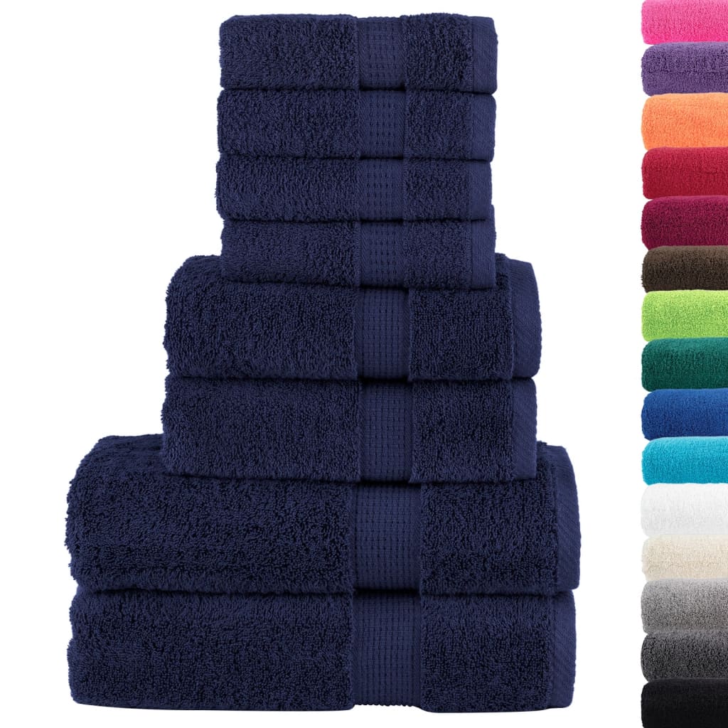 8-dijelni vrhunski set ručnika SOLUND modri 600 gsm