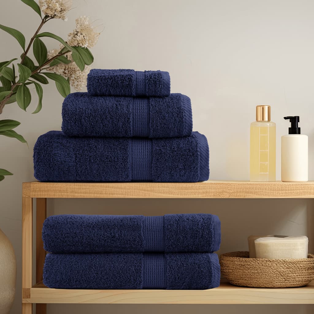 8-dijelni vrhunski set ručnika SOLUND modri 600 gsm