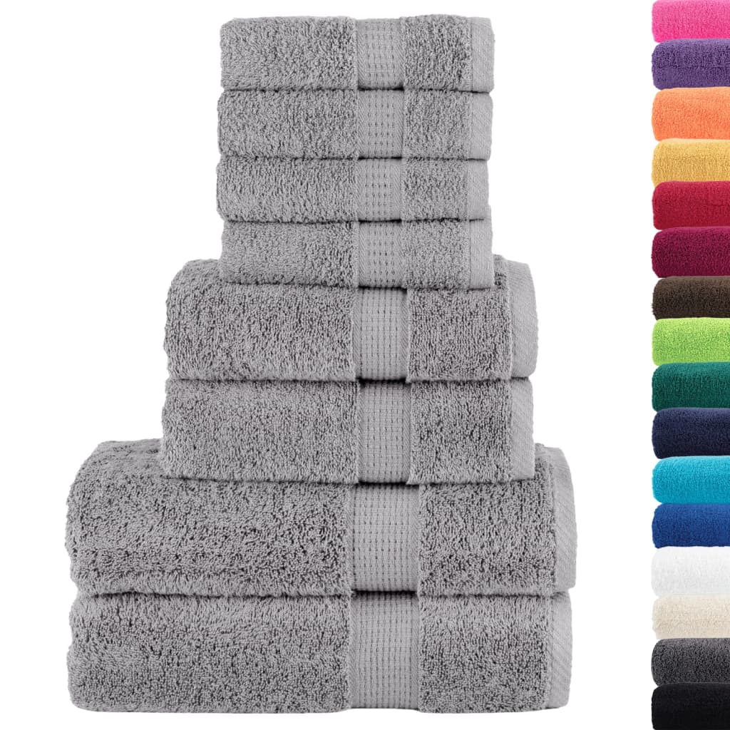 8-dijelni vrhunski set ručnika SOLUND sivi 600 gsm