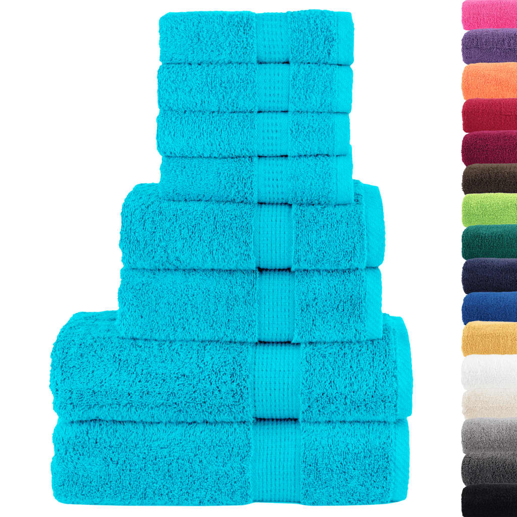 8-dijelni vrhunski set ručnika SOLUND tirkizni 600 gsm