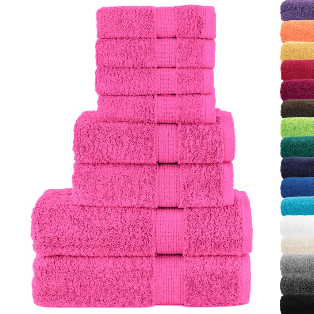 8-dijelni vrhunski set ručnika SOLUND ružičasti 600 gsm
