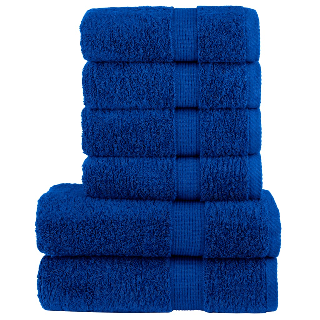 6-dijelni vrhunski set ručnika SOLUND plavi 600 gsm