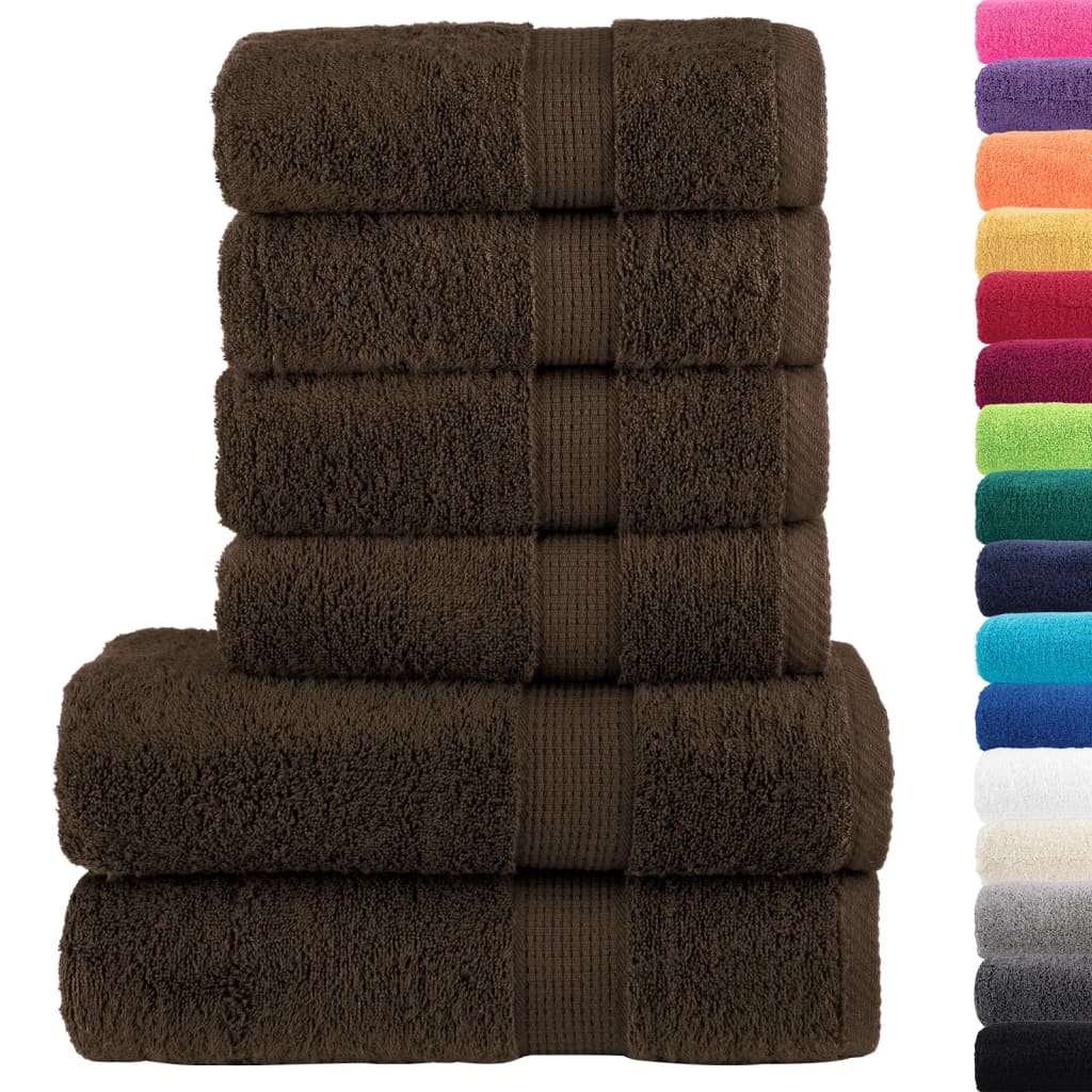 6-dijelni vrhunski set ručnika SOLUND smeđi 600 gsm
