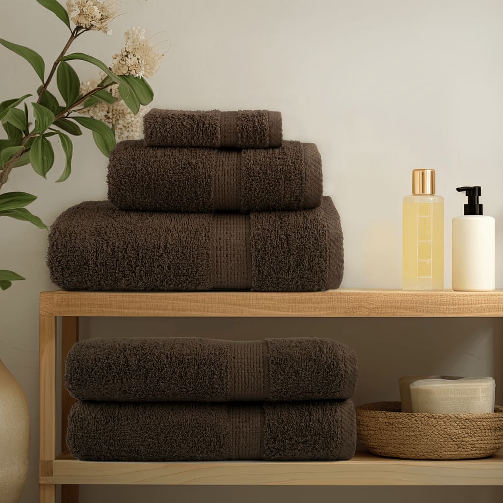 6-dijelni vrhunski set ručnika SOLUND smeđi 600 gsm