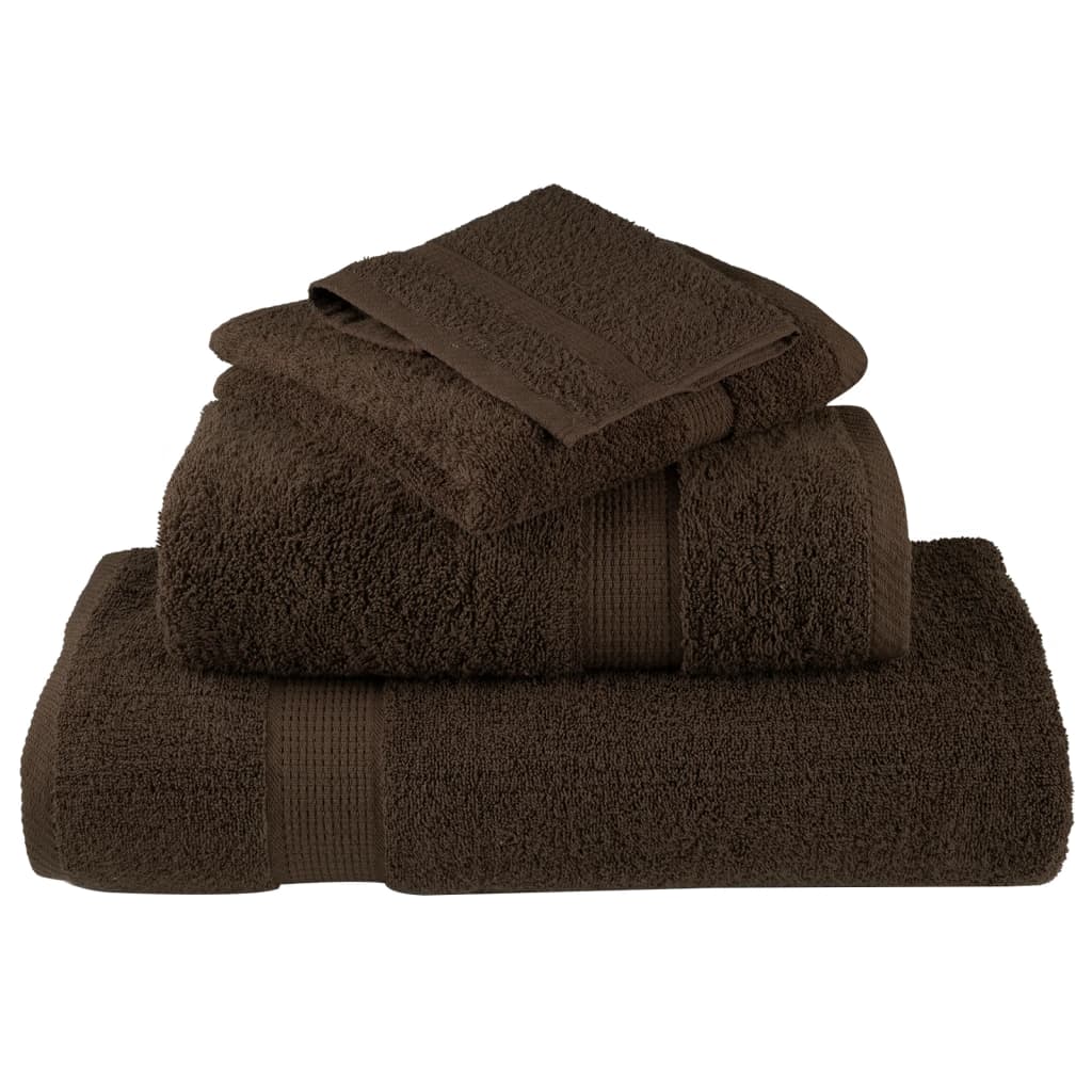 6-dijelni vrhunski set ručnika SOLUND smeđi 600 gsm