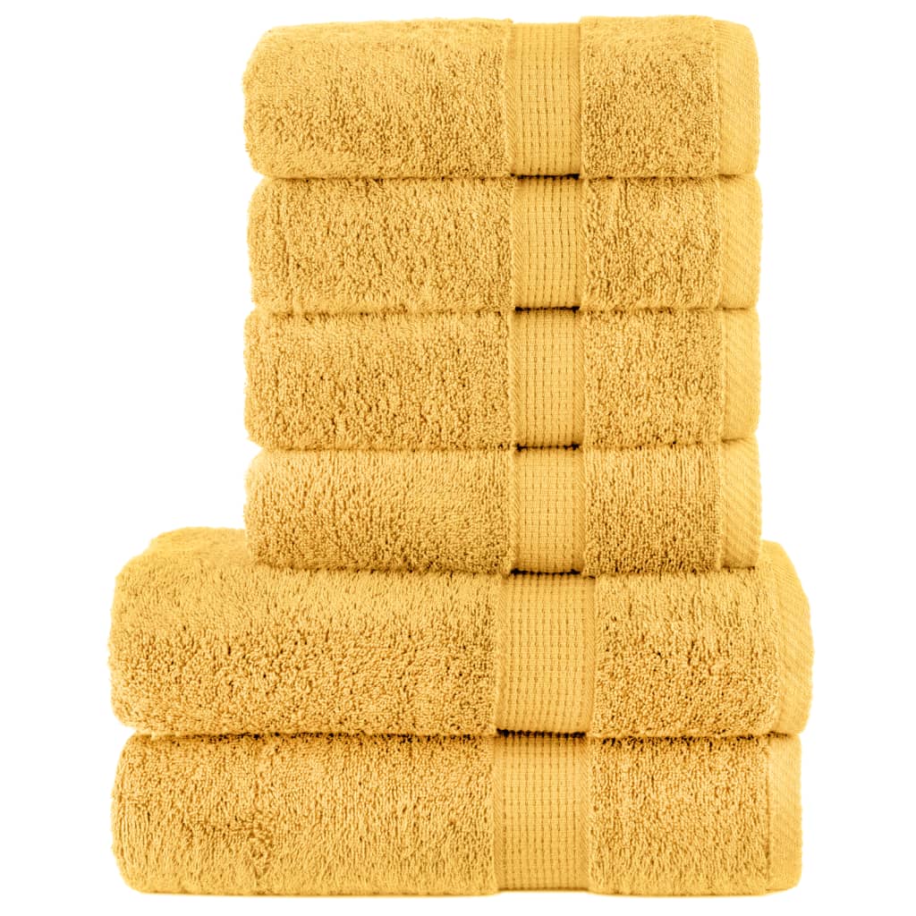 6-dijelni vrhunski set ručnika SOLUND zlatni 600 gsm