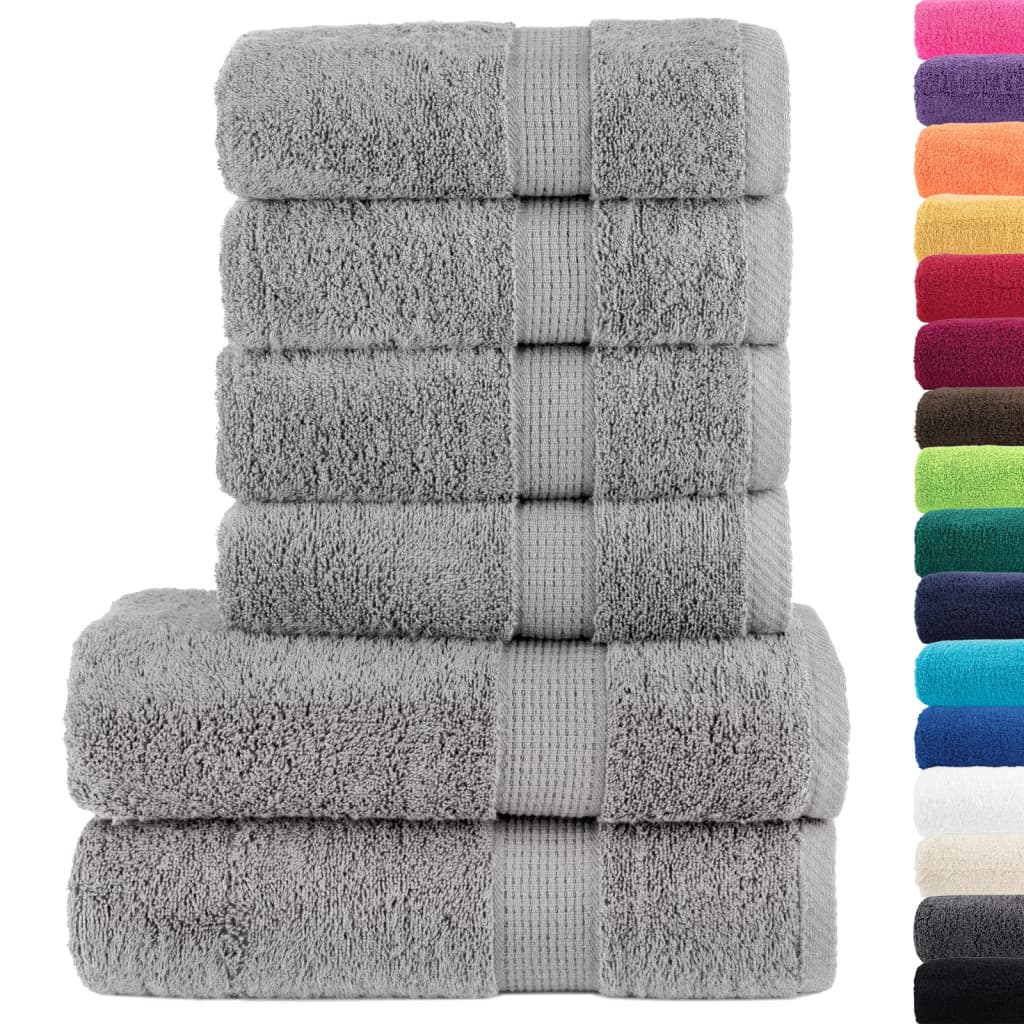 6-dijelni vrhunski set ručnika SOLUND sivi 600 gsm