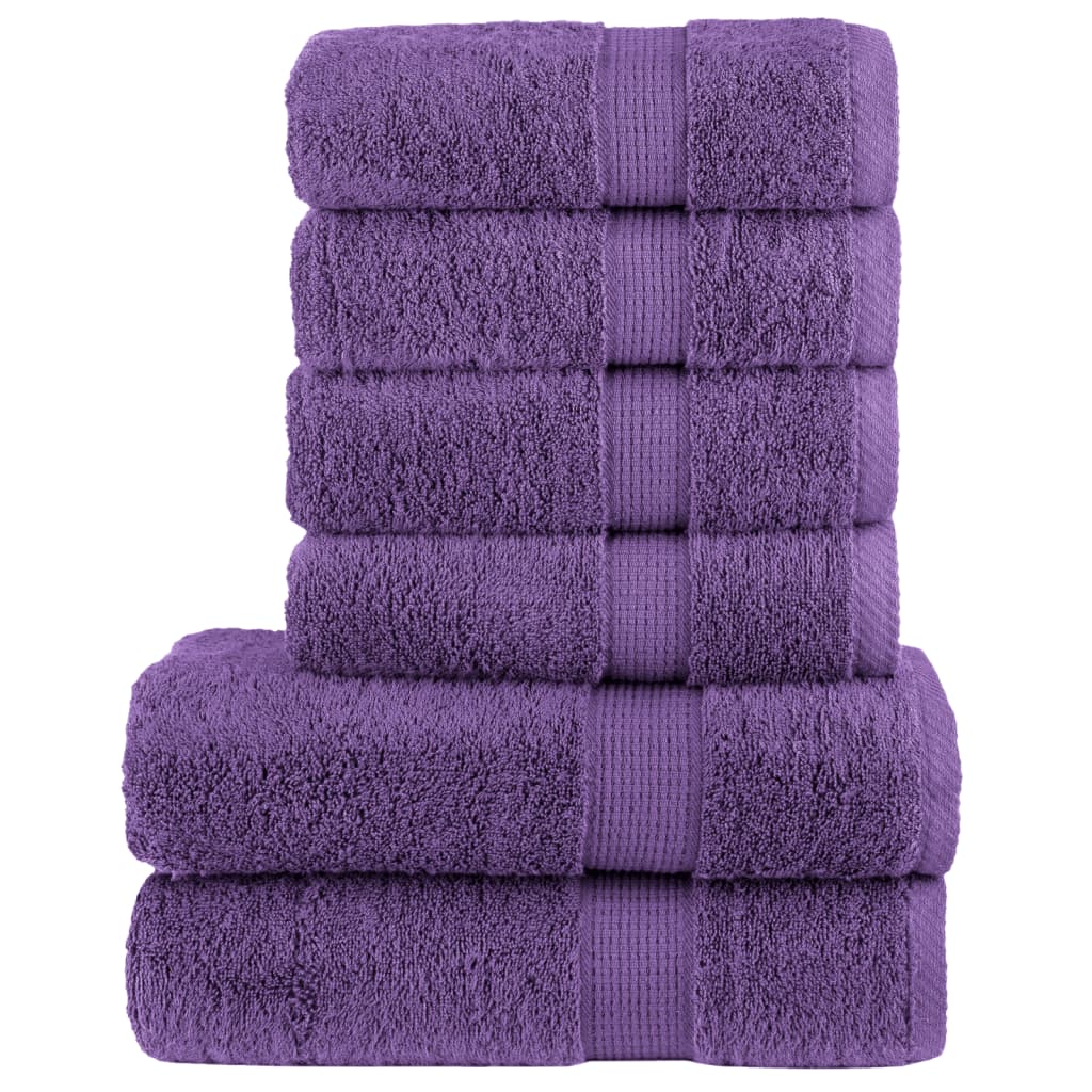 6-dijelni vrhunski set ručnika SOLUND ljubičasti 600 gsm