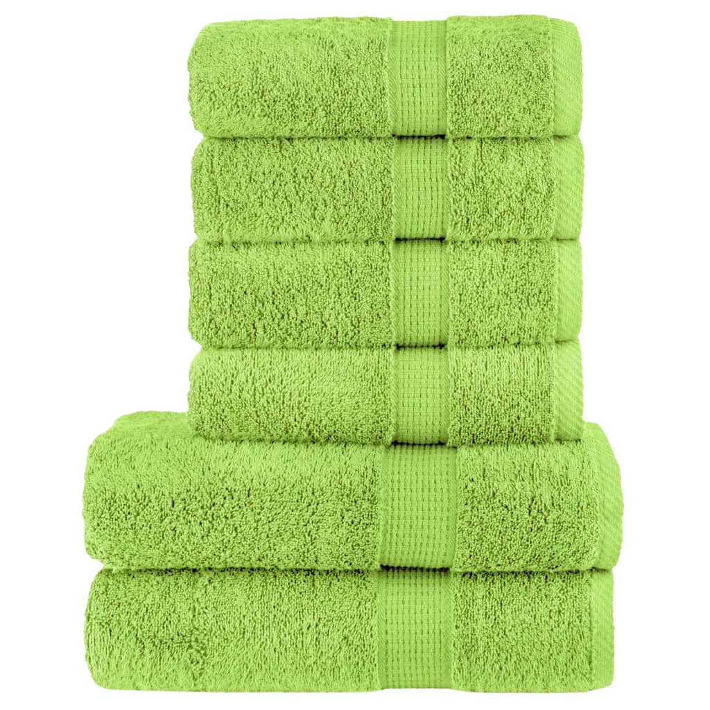 6-dijelni vrhunski set ručnika SOLUND zelena boja jabuke 600gsm