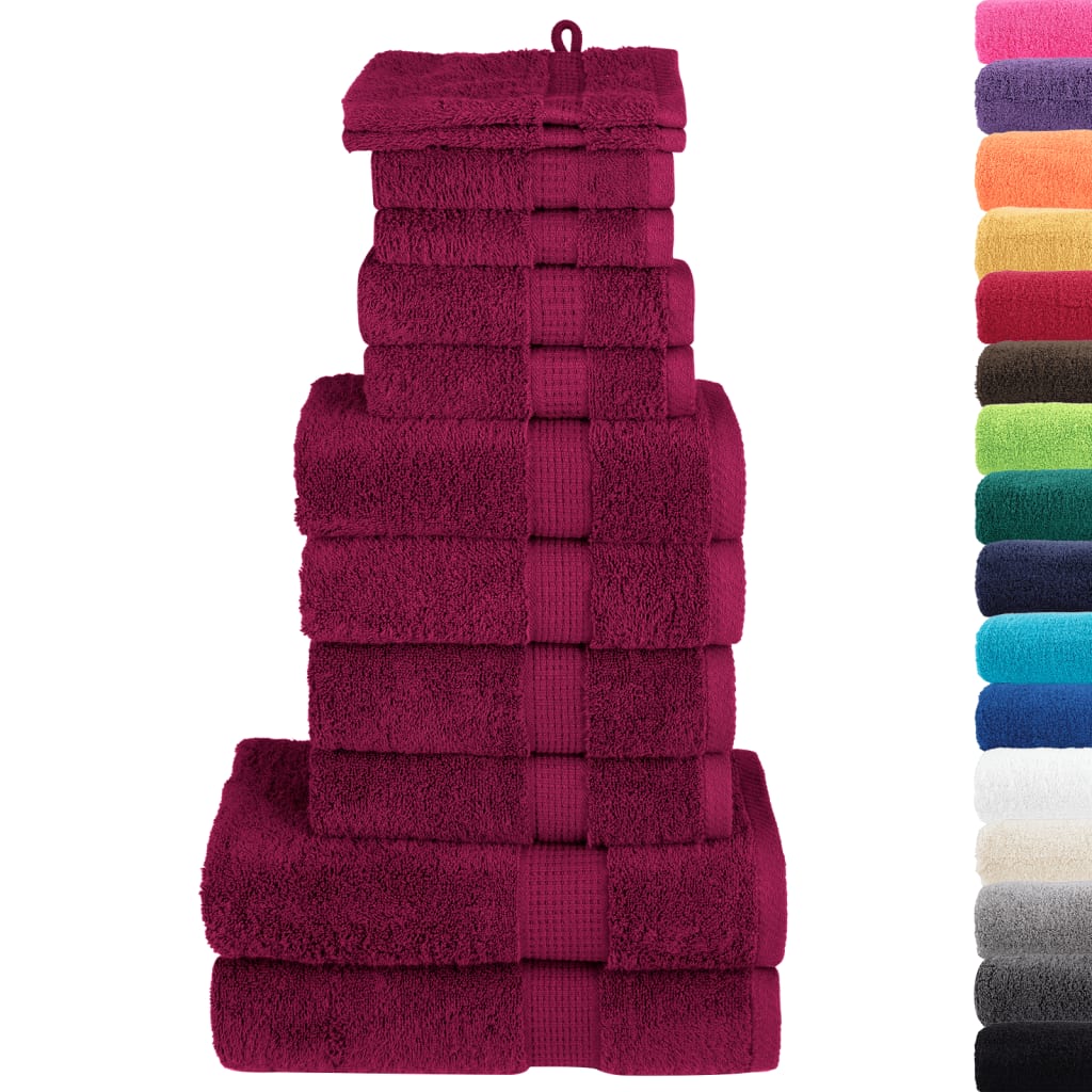 12-dijelni vrhunski set ručnika SOLUND bordo 600 gsm