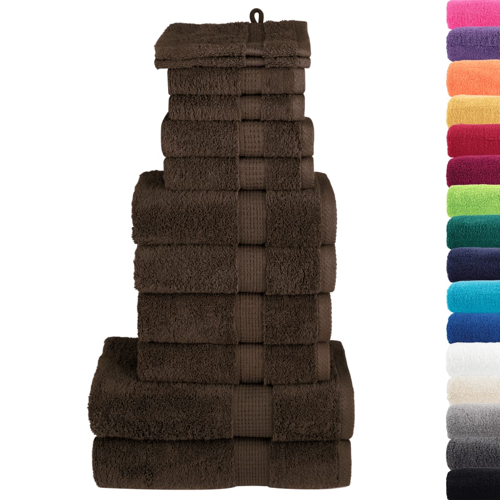 12-dijelni vrhunski set ručnika SOLUND smeđi 600 gsm