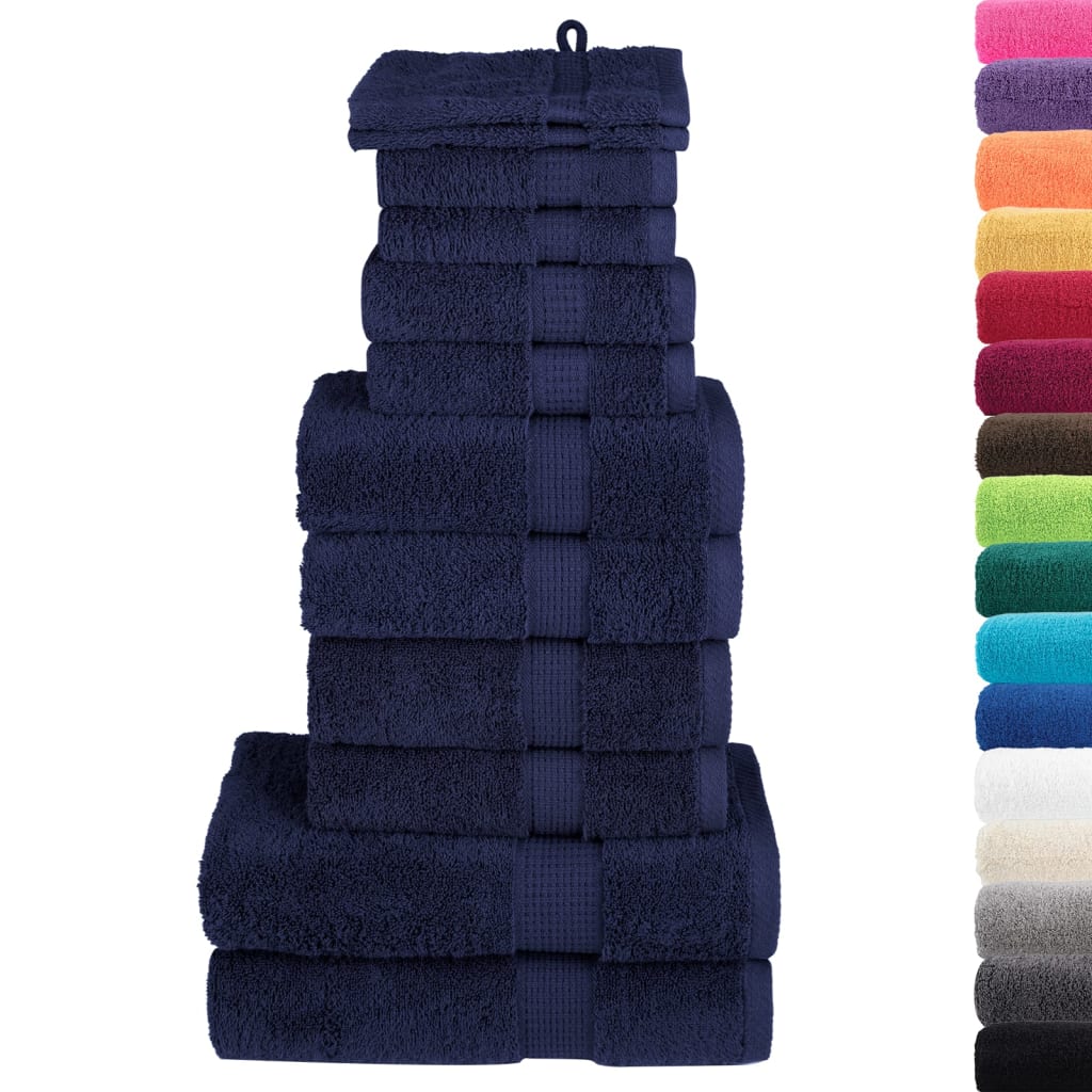 12-dijelni vrhunski set ručnika SOLUND modri 600 gsm