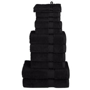 12-dijelni vrhunski set ručnika SOLUND crni 600 gsm