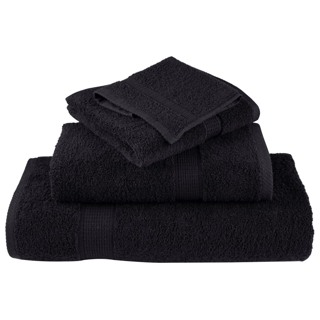 12-dijelni vrhunski set ručnika SOLUND crni 600 gsm