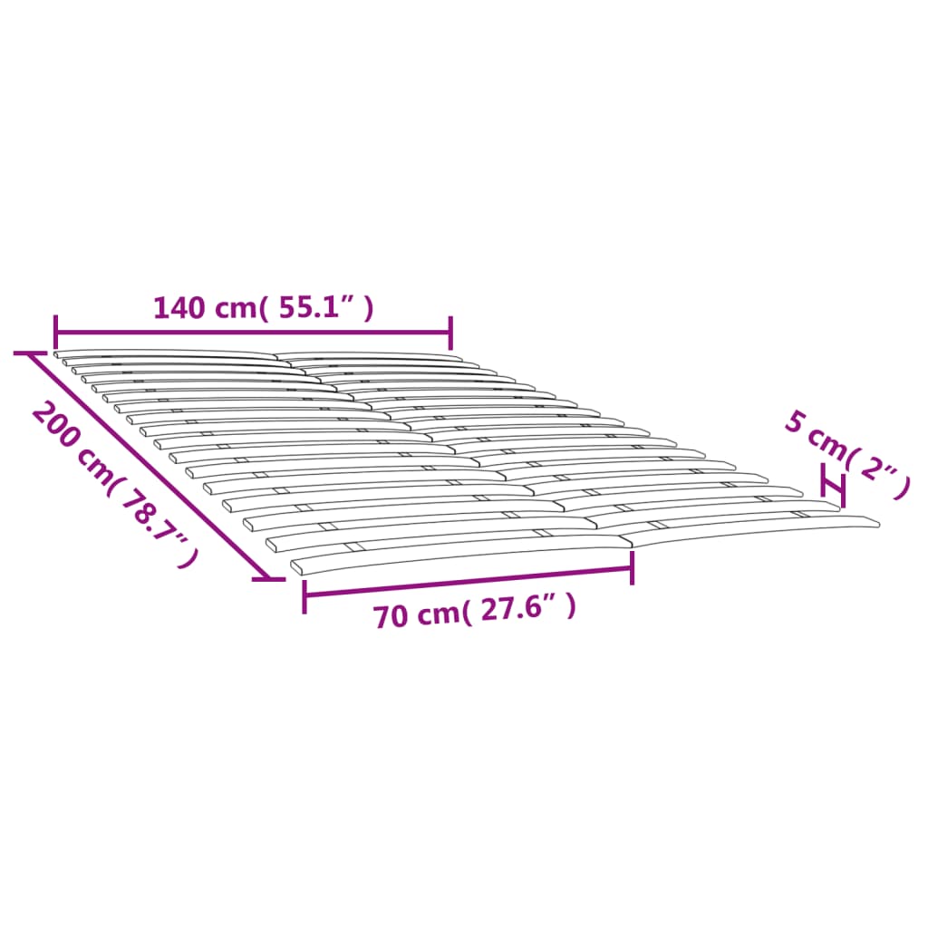 Zamjenske letvice za krevet s 34 letvice 2 kom 70x200 cm