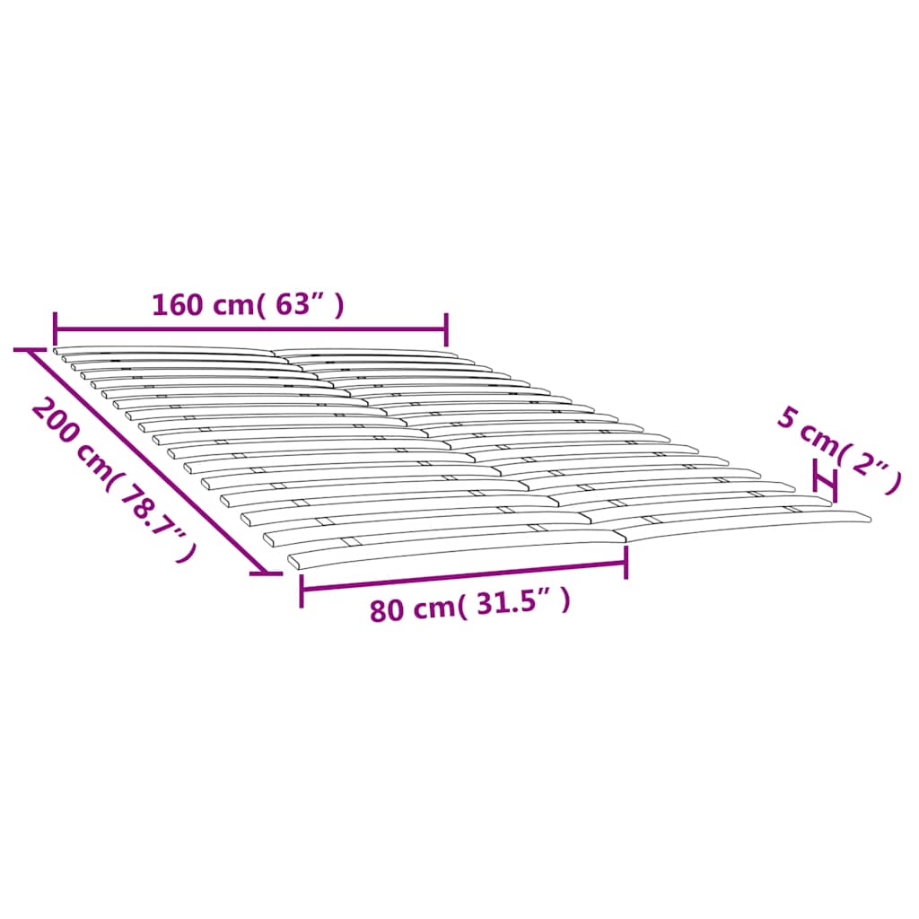 Zamjenske letvice za krevet s 34 letvice 2 kom 80x200 cm