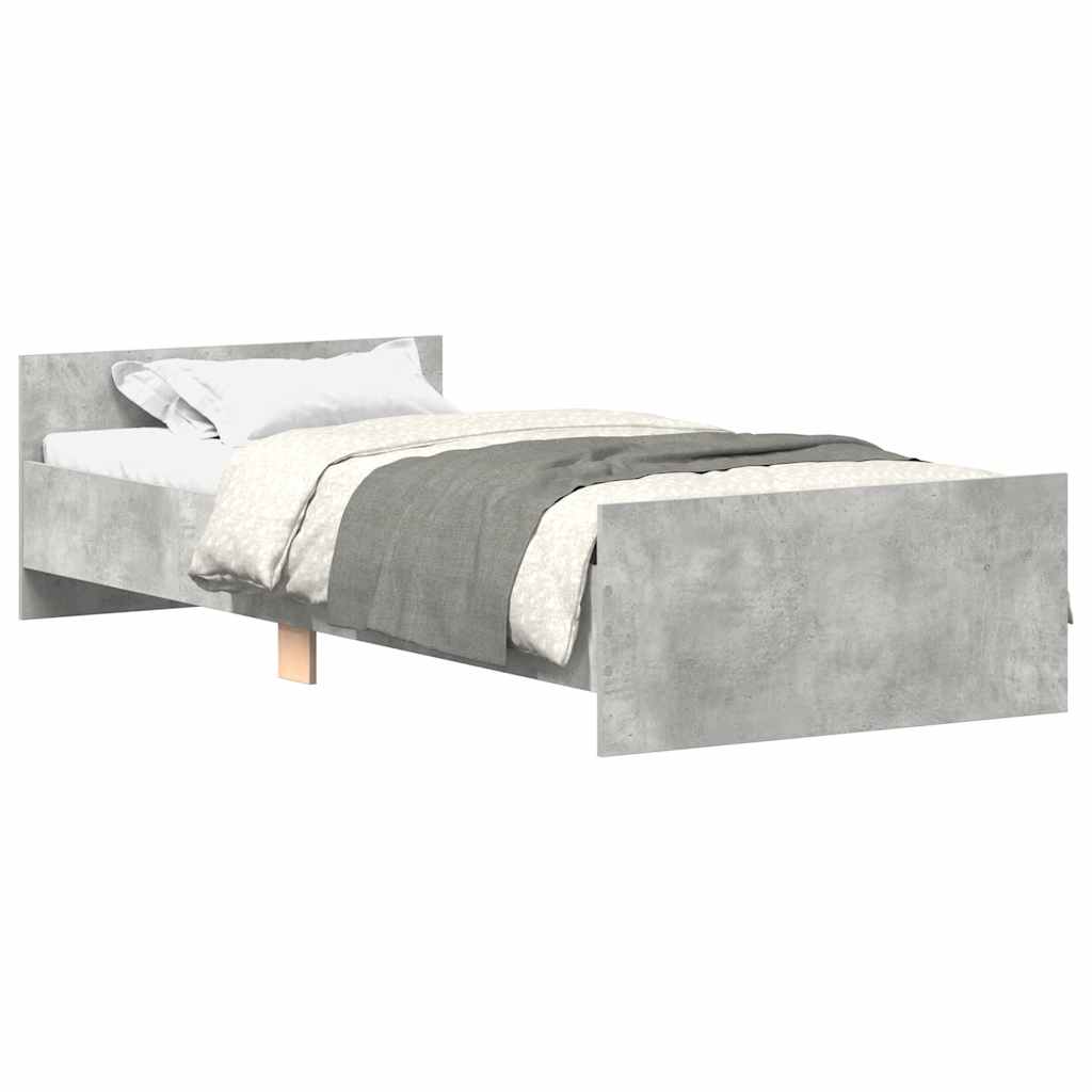 Okvir kreveta boja betona 90 x 190 cm od konstruiranog drva