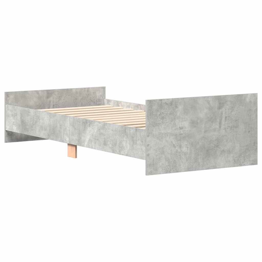 Okvir kreveta boja betona 90 x 190 cm od konstruiranog drva