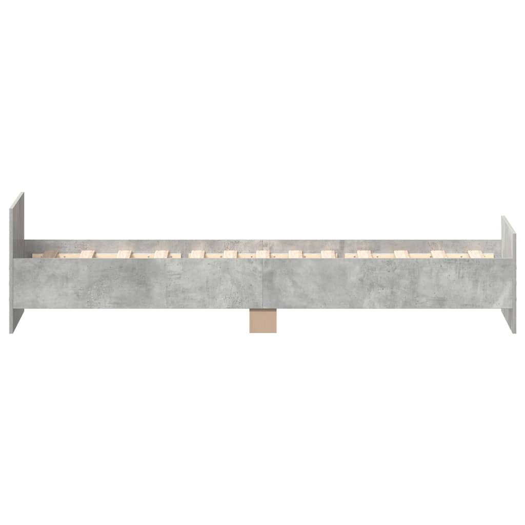 Okvir kreveta boja betona 75x190 cm mali od konstruiranog drva