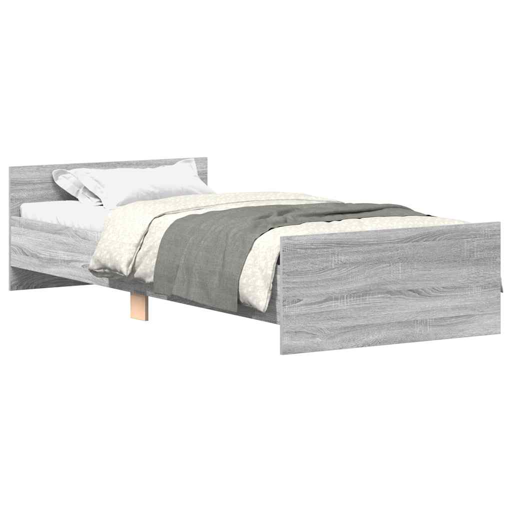 Okvir kreveta boja hrasta 75x190 cm mali od konstruiranog drva