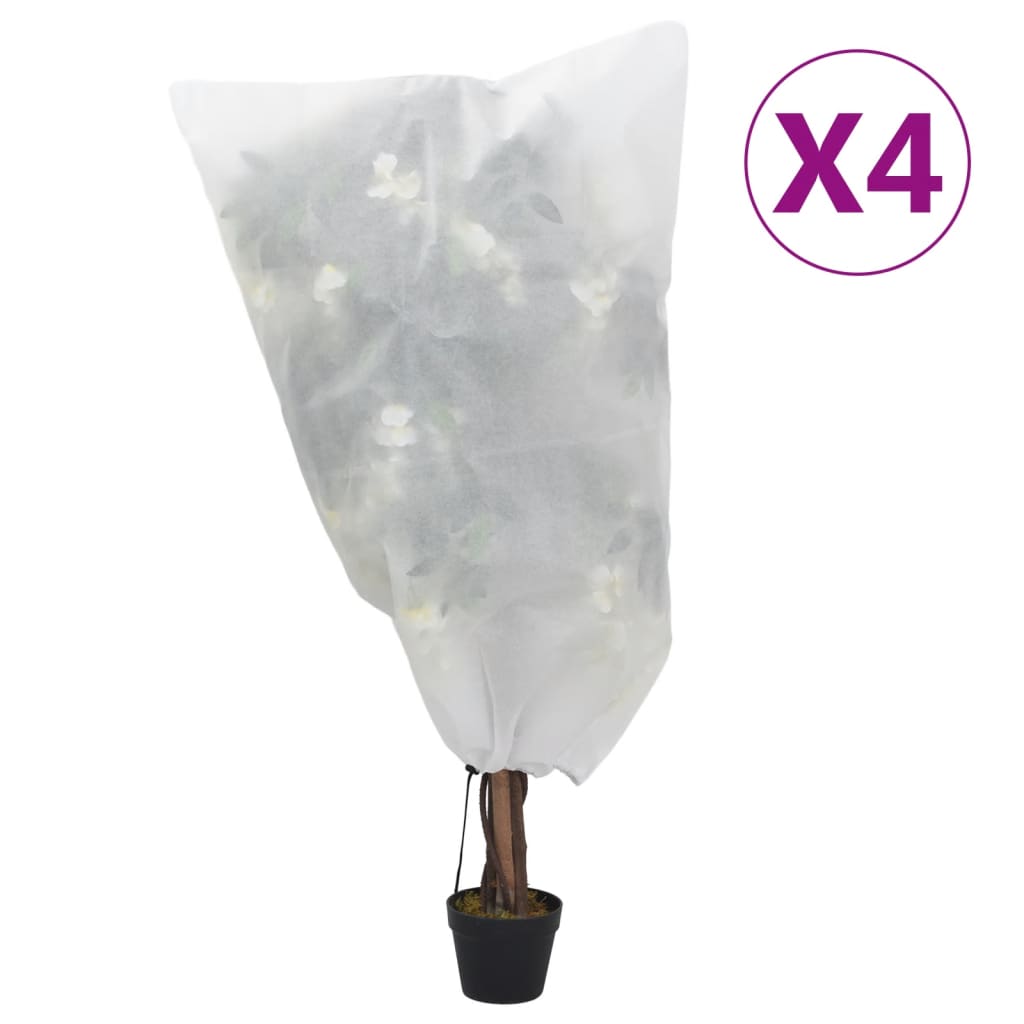 Navlake od flisa za biljke s vezicom 4 kom 70 g/m² 0,8 x 0,8 m