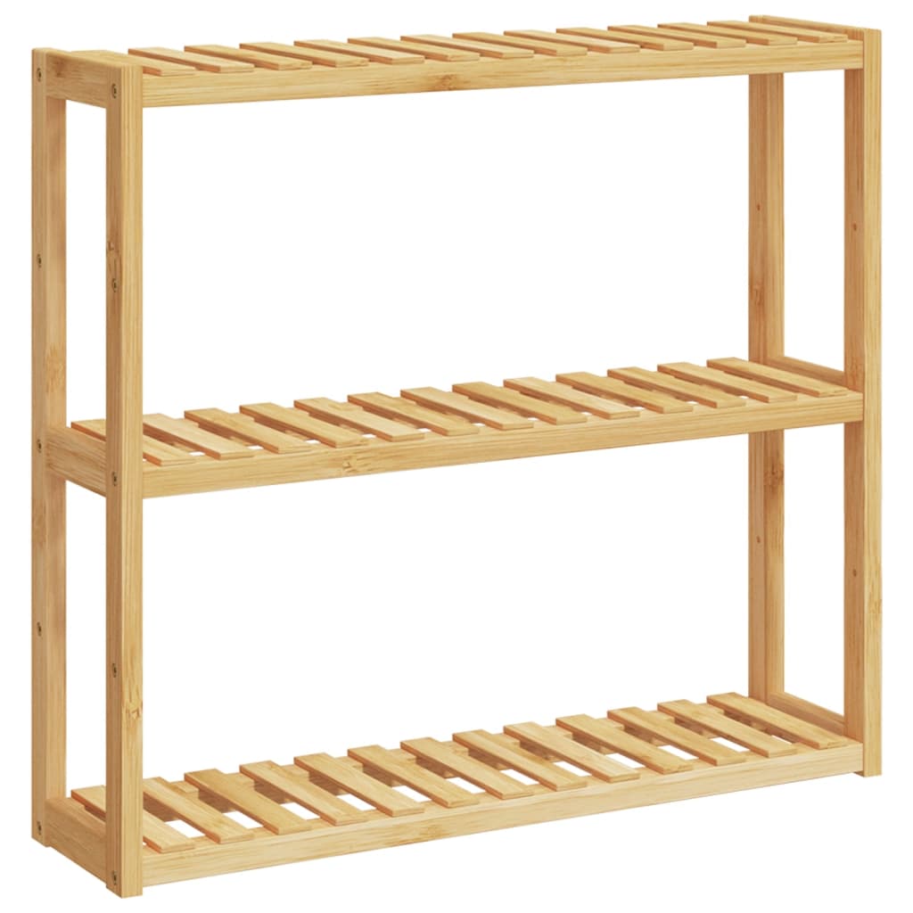 Kupaonska polica s 3 razine zidna 60 x 15 x 54 cm od bambusa