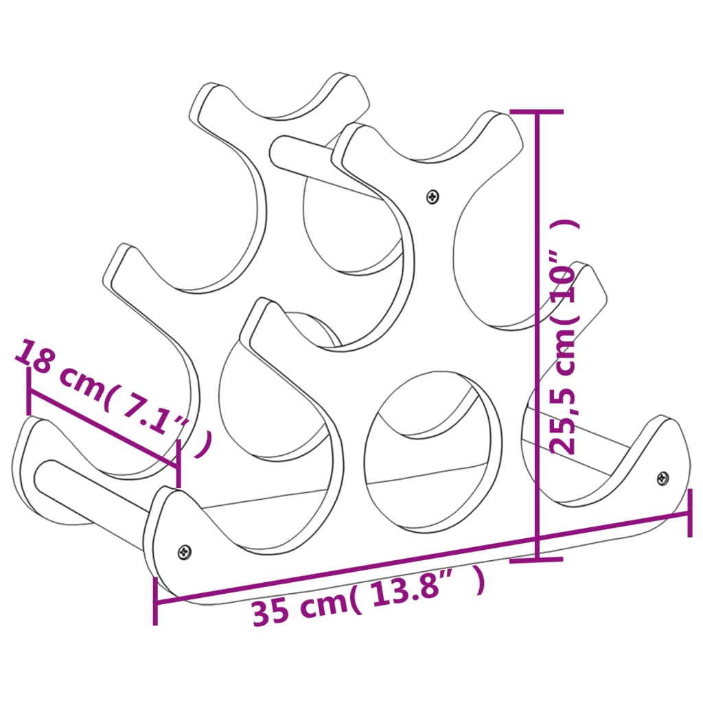 Stalak za vino za 6 boca 35 x 18 x 25,5 cm od bambusa