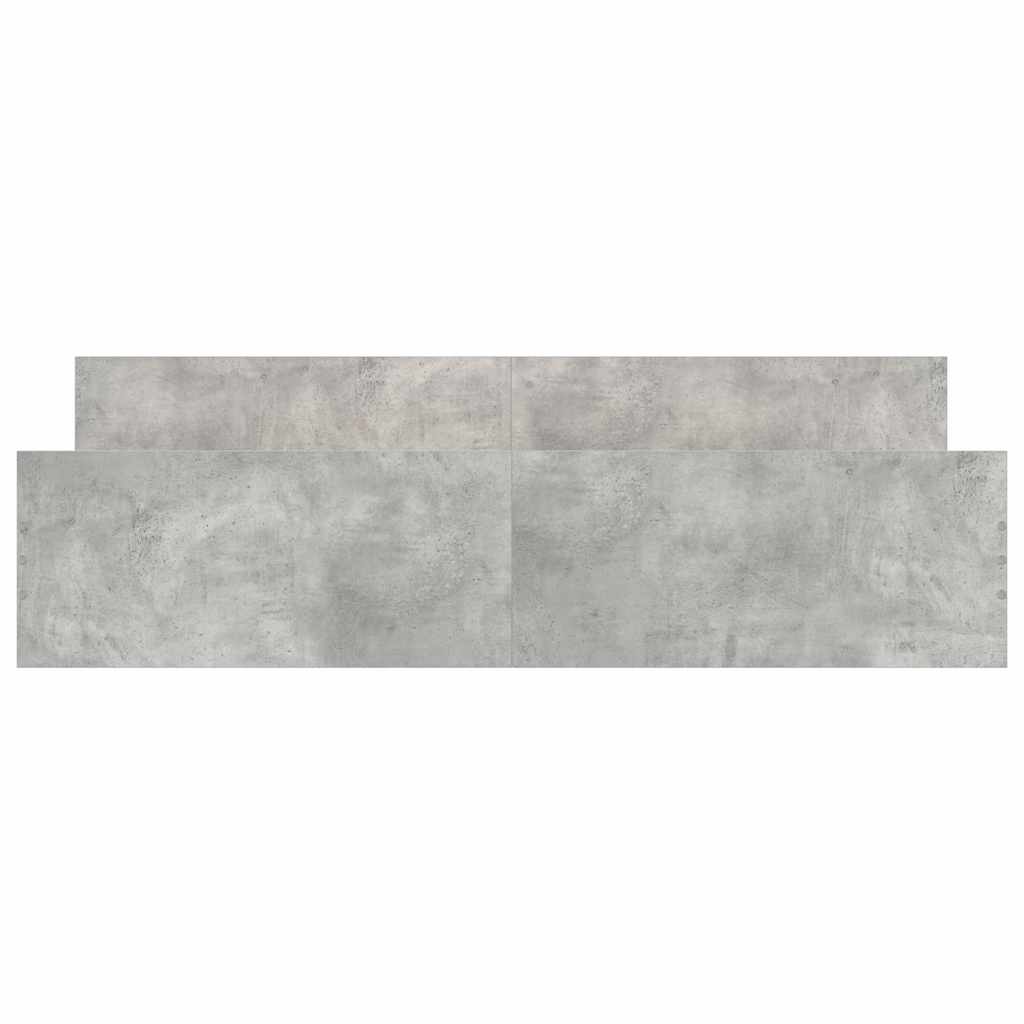 Okvir kreveta s uzglavljem i podnožjem boja betona 200x200 cm